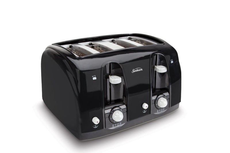 Sunbeam Wide Slot 4-Slice Toaster, Black (003911-100-000) - Image 1